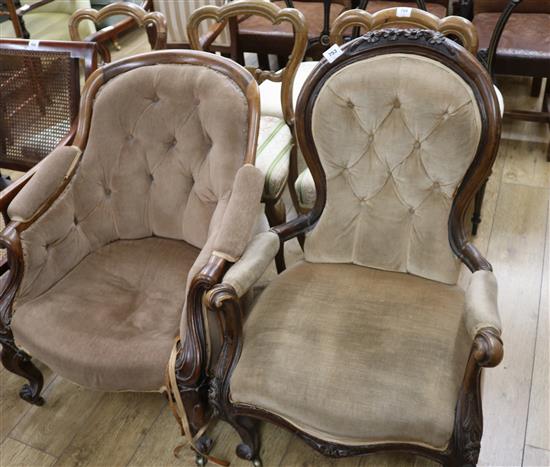 Victorian mahogany nursing chair